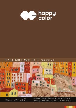 Blok rysunkowy ECO, ART, A4, 25 ark, 150g, Happy Color HA 3715 2030-A25 Happy Color