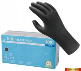 Rękawice medyczne nitrylowe czarne rozmiar M (100szt) 8%VAT Silo