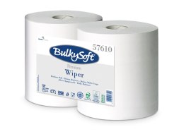 Czyściwo papierowe BULKYSOFT Premium, 2 warstwy, kolor biały, celuloza, długość 300m, idealne do szyb, (2 szt.) 57610 Bulkysoft