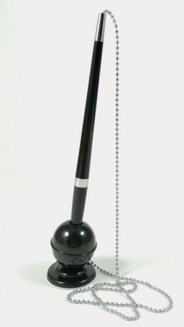 Długopis plastikowy z podstawką i metalowym łańcuszkiem czarny 0,7mm LAMIDA A01.2200.90 MPM Quality