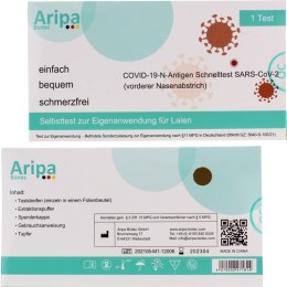 Test antygenowy wymazowy z nosa na obecność COVID-19 DOMOWY SZYBKI ARIPA 0%VAT Covid19