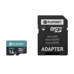 Karta pamięci Micro SDhc + adapter 16GB class10 UIII 90MB/s Platinet PMMSD16UI Platinet