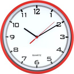 Zegar ścienny plastikowy 25,5 cm, czerwony z białą tarczą MPM E01.2478.20.A MPM Quality