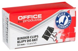 Klipy do dokumentów , 32mm, 12szt., czarne, typu OFFICE PRODUCTS 18093219-05 Office Products