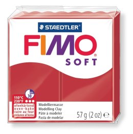 Kostka FIMO soft 57g, czerwień świąteczna - edycja limitowana, masa termoutwardzalna, Staedtler S 8020-2P Staedtler Fimo
