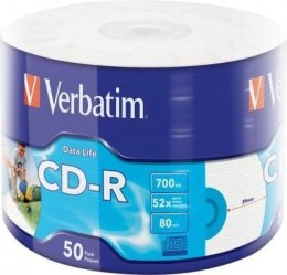Płyta CD-R VERBATIM (50) 700MB 52x wrap INKJET PRINTABLE 43794 Verbatim