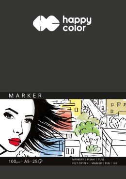 Blok do markerów, ART, 100g, A5, 25 ark, Happy Color HA 3710 1520-A25 Happy Color