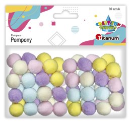 Pompony pastelowe mix 60 szt 16mm 462567 TITANUM Titanum