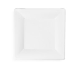 Talerz z trzciny cukrowej, kwadratowy 26x26cm, biały, op. 50 szt. 100% biodegradowalny 82451 (X) Papstar