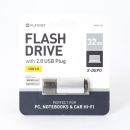 Pendrive USB 2.0 X-Depo 32GB srebrny PLATINET PMFE32S Platinet