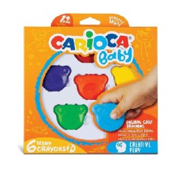 Kredki Misiaki BABY dla dzieci 1+, 6 kol. (42956) CARIOCA 160-2209 Carioca