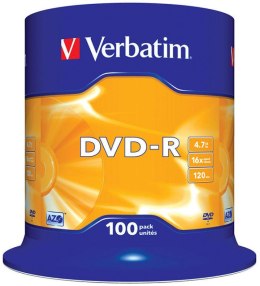 Płyta DVD-R VERBATIM CAKE(100) Matt Silver 4.7GB x16 43549 Verbatim