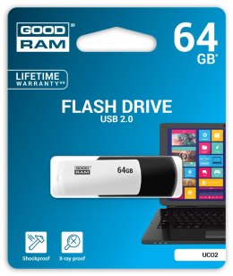 Pamięć USB GOODRAM 64GB UCO2 czarno-biały USB 2.0 UCO2-0640KWR11 Goodram