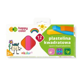 Plastelina szkolna kwadratowa, 12 kolorów, Happy Color HA 2114 K12 Happy Color