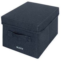 Pudełko do przechowywania z pokrywką Leitz Fabric, małe, opakowanie 2 sztuki, ciemnoszare 61460089 Leitz