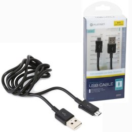 Kabel USB TYPE USB TO MICRO USB czarny 1metr 2A PLATINET PUC1MBB Platinet