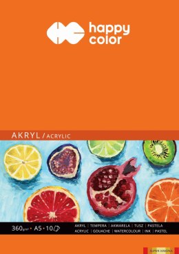 Blok do akrylu Art., A5, 10 ark, 360g, Happy Color HA 7836 1520-A10 Happy Color