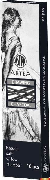 Węgiel naturalny rysunkowy Astra Artea 10 sztuk 3-6 mm, 323115004 Astra