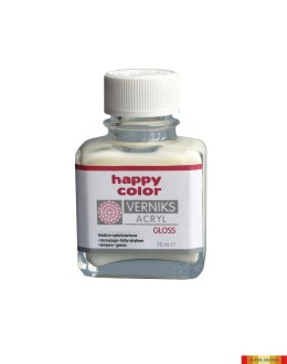 Werniks akrylowy GLOSS, 75 ml, przezroczysty, Happy Color HA 7380 0075-GL Happy Color