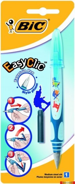 Pióro wieczne BIC Easy Clic Decor dla chłopców niebieski Blister 1szt, 8794095 Bic