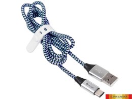 Kabel USB 2.0 TYPE-C A MALE 1m czarno-niebieski TRACER TRAKBK46266 Tracer