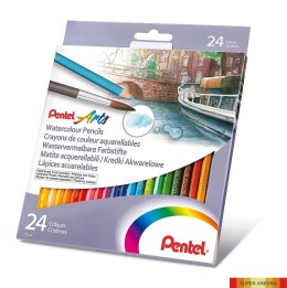 Kredki akwarelowe, 24 kolory CB9-24 PENTEL Pentel
