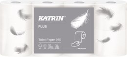 Papier toaletowy, małe rolki KATRIN PLUS Toilet 160, 2W, 112966, opakowanie: 8 rolek Katrin