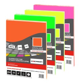 Fluorescencyjne etykiety samoprzylepne A4 żółte 25 arkuszy Emerson ETOKZOL001x025x010 Emerson