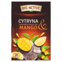 Herbata BIG-ACTIVE Cytryna & Mango 20 torebek/40g z kawałkami owoców czarna Big-Active