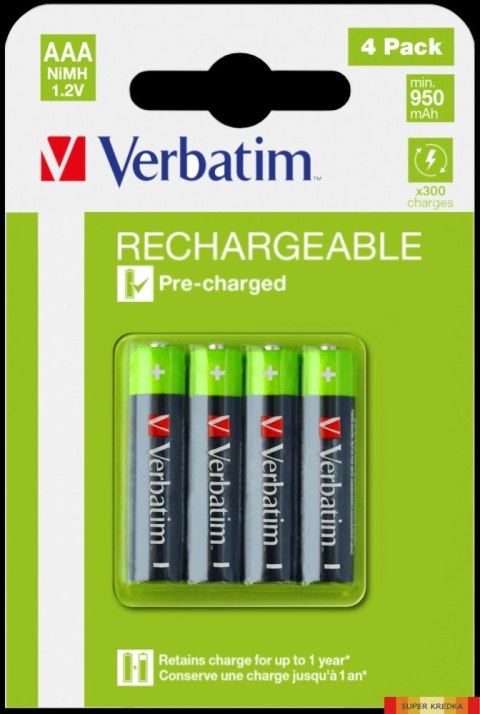 Akumulatory VERBATIM HR3 AAA 950 mAh BLISTER 4szt. 49514