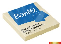 Bloczek samoprzylepne 75x75mm, 100 kartek, żółty BANTEX 400086384 Bantex