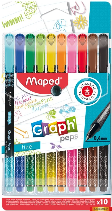 Cienkopis GRAPH PEPS DECO 10 szt etui Maped 749050 Maped