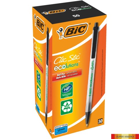 Długopis BIC Ecolutions Clic Stic czarny, 8806871 Bic