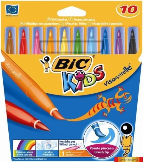 Flamastry pędzelkowe BIC Kids Visaquarelle 10szt, 8289641 Bic