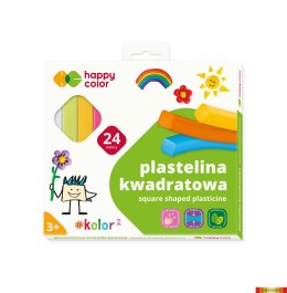 Plastelina szkolna kwadratowa, 24 kolory, Happy Color HA 2114 K24 Happy Color