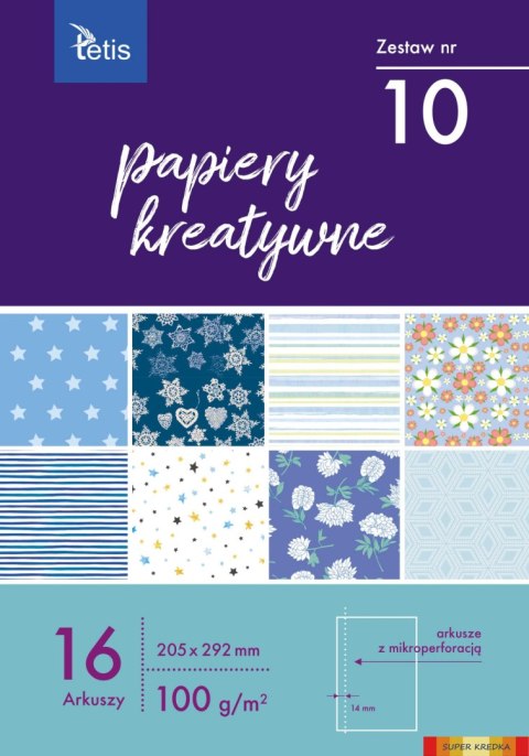 Zeszyt papierów kreatywnych A4 100g. 16 ark. KB030-10 TETIS Tetis