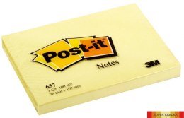 Bloczek samoprzylepny POST-IT (657), 102x76mm, 1x100 kart., żółty (X) Post-It 3M