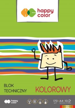 Blok techniczny kolorowy A4, 170g, 10 ark, Happy Color HA 3550 2030-09 Happy Color