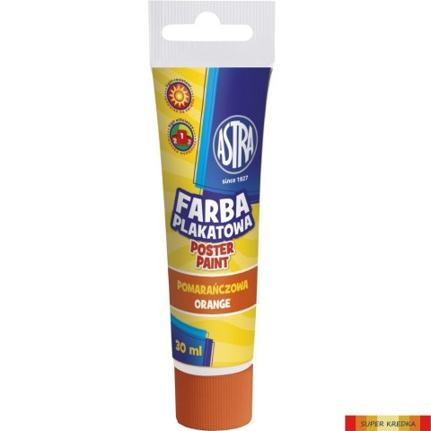 Farba plakatowa Astra tuba 30 ml - pomarańczowa, 301107001 Astra