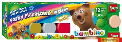 Farby plakatowe 12kol 20ml BAMBINO *1581 Bambino