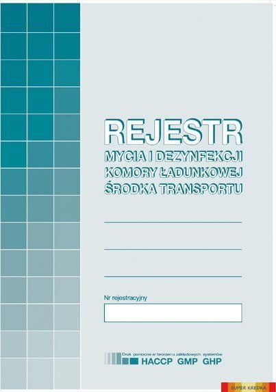 H-91-3 Rejestr mycia i dezynfekcji komory ładunkowej MICHALCZYK Michalczyk i Prokop