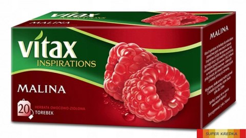 Herbata VITAX INSPIRATIONS Malina (20 saszetek) 40g zawieszka Vitax