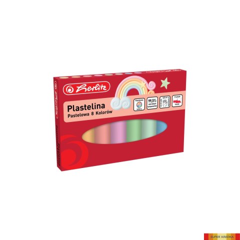 Plastelina 8 kolorów pastelowa 9588880 Herlitz Herlitz