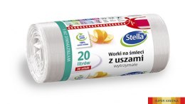 Worki na śmieci z uszami wytrzymałe 20L 30szt. białe (HD-LD) STELLA Stella