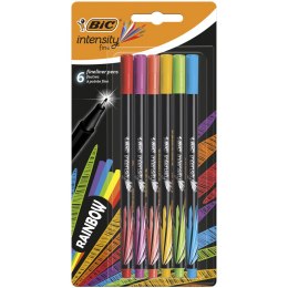 Cienkopis BIC Intensity Fine mix Rainbow Blister 6szt, 950444 (X) Bic