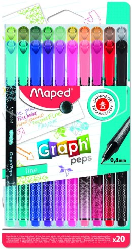 Cienkopis GRAPH PEPS DECO 20 szt etui Maped 749051 (X) Maped