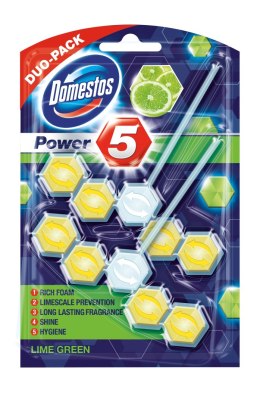 DOMESTOS Zawieszka do toalety POWER5 DUO LIME 7x2x55g *23540 Domestos