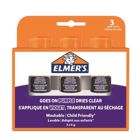 Klej purple w sztyfcie 6g, 3 na blistrze ELMERS 2136613 Elmers