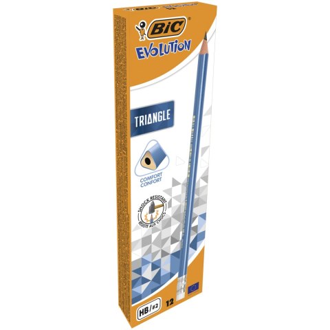 Ołówek trójkątny z gumką BIC Evolution Triangle , 964849 Bic