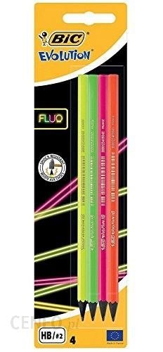 Zestaw Ołówek bez gumki 4 szt. mix Evolution Fluo 650 HB Blister BIC 940758 Bic